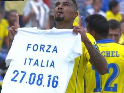 Boateng multato per una maglietta con dedica alle vittime del terremoto