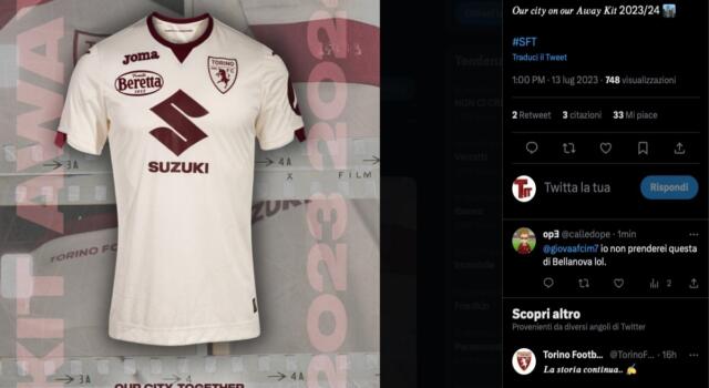 Torino, presentata la seconda maglia: le immagini