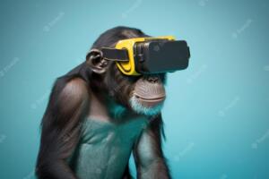 chimpanzee-using-virtual-reality-glasses-sky-background_384104-503